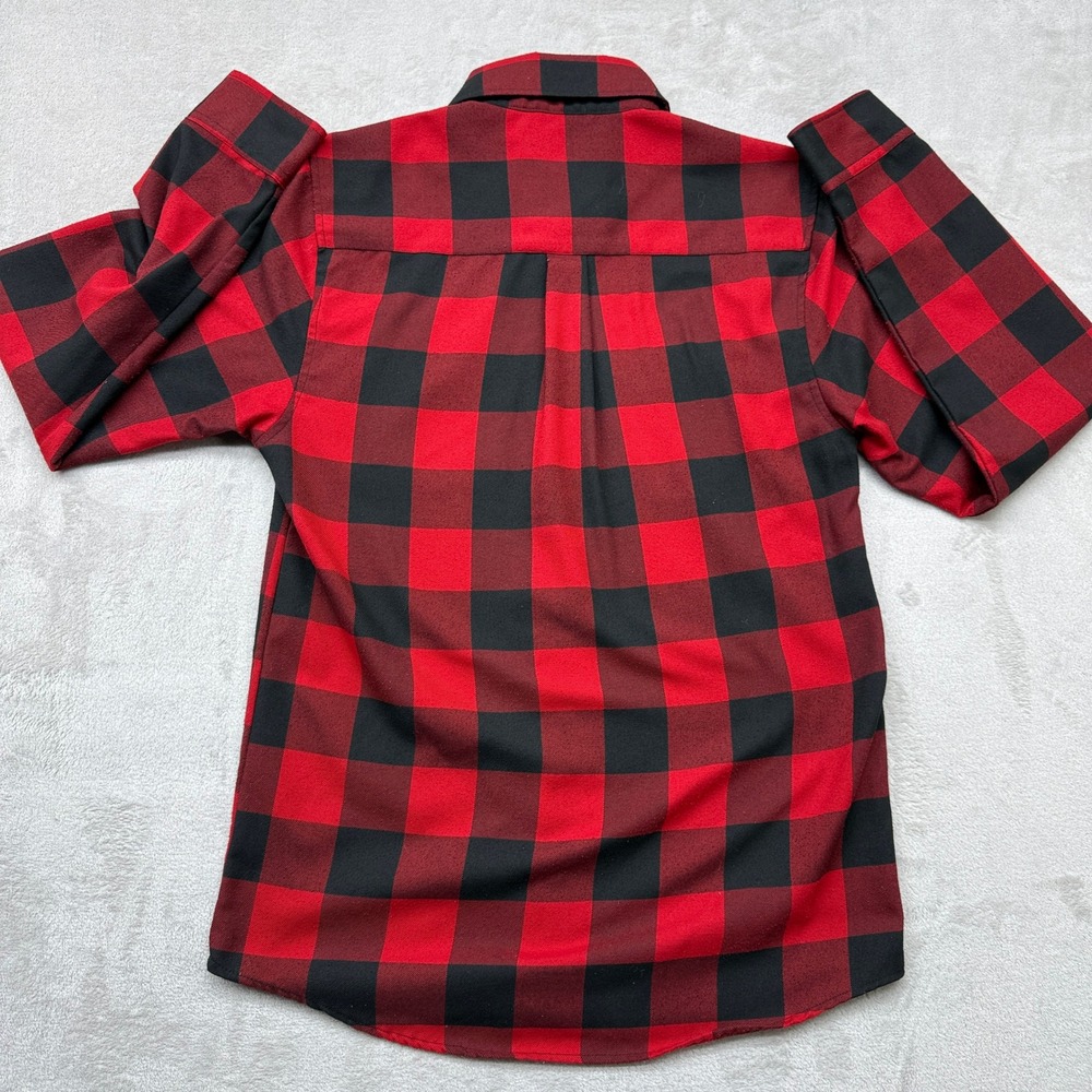 Dixxon Flannel Shirt Mens Small Red Black Redrum Buffalo Check D-Tech Button Up - Picture 4 of 7